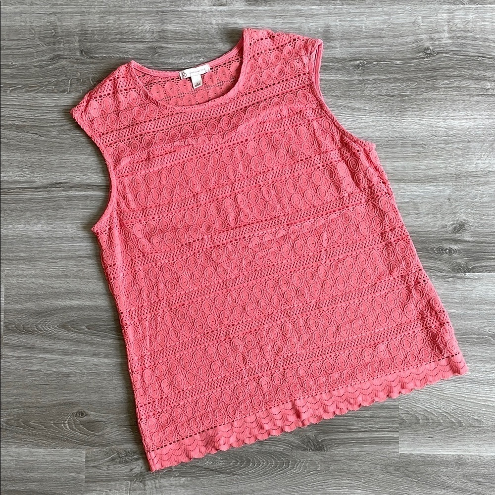 Dress Barn Coral Lace Sleeveless Top
